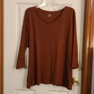 Christopher&Banks 3/4 sleeve v-neck tee. 2x